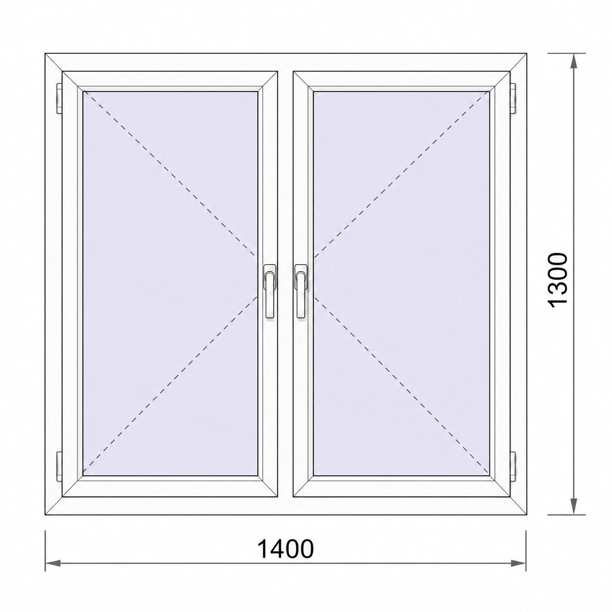 Готовые окна 4 Двустворчатое 1400×1300
