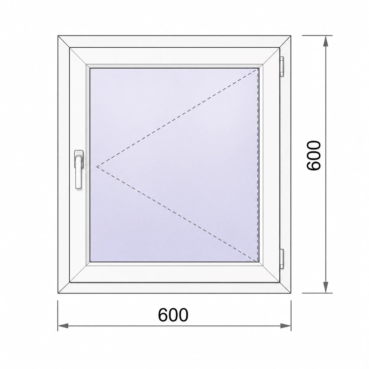 Готовые окна 1 Одностворчатое 600×600